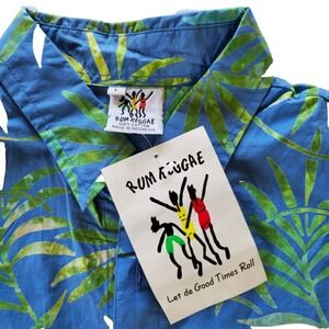 Y2K Rum Reggae Ferntasia Batik Hawaiian Aloha Two-Pocket Shirt SZ Large New Tags